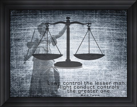 Framed Justice Law Mark Twain Quote Print