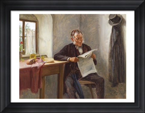 Framed Carl Zewy Der Zeitungsleser Print