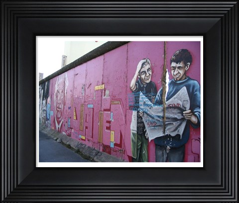 Framed Torn Newspaper Berlin Wall Print