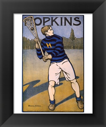 Framed Hopkins Lacrosse Print