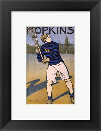 Framed Hopkins Lacrosse Print