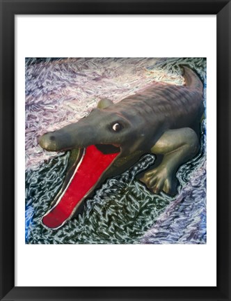 Framed Playground alligator with mouth open Print