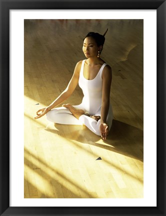 Framed High angle view of a young woman meditating Print