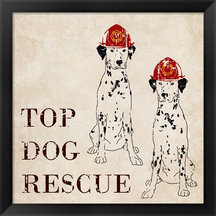 Framed Top Dog Rescue Print