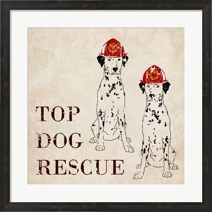 Framed Top Dog Rescue Print