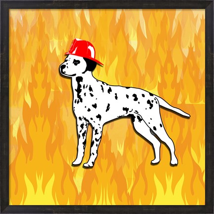 Framed Firefighter Dog Print