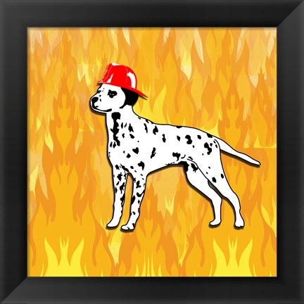 Framed Firefighter Dog Print