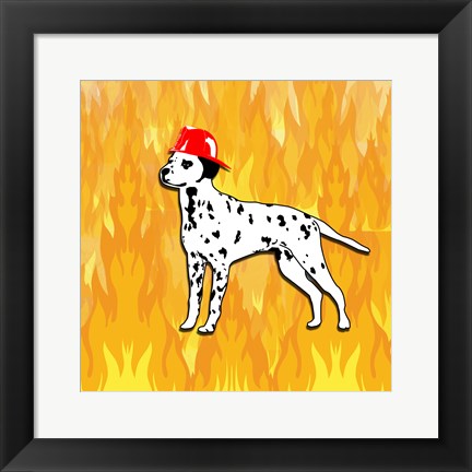 Framed Firefighter Dog Print