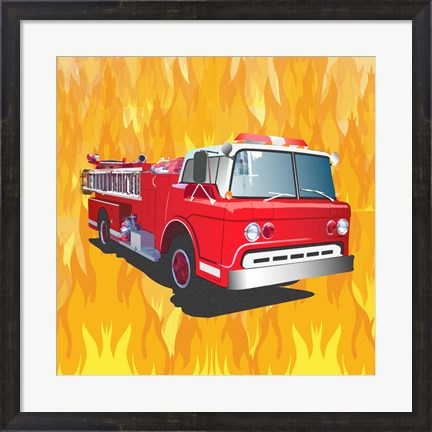 Framed Fire Truck Print