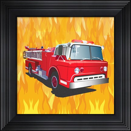 Framed Fire Truck Print