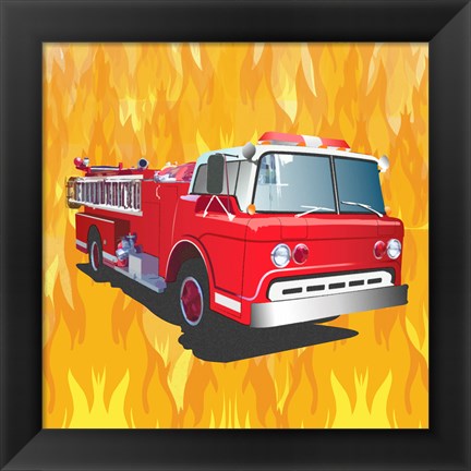 Framed Fire Truck Print