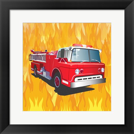 Framed Fire Truck Print