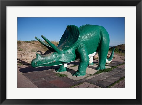 Framed Triceratops Sculpture Print