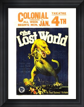 Framed Lost World Film Poster, 1925 Print