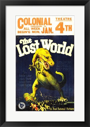 Framed Lost World Film Poster, 1925 Print