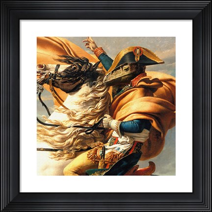 Framed Napoleon Raptor Crossing the Alps Print