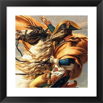 Framed Napoleon Raptor Crossing the Alps Print