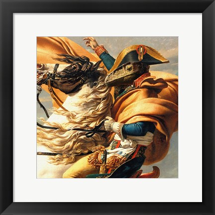 Framed Napoleon Raptor Crossing the Alps Print