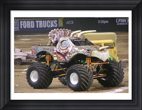 Framed Jurassic Attack Monster Truck Print