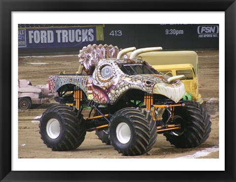 Framed Jurassic Attack Monster Truck Print