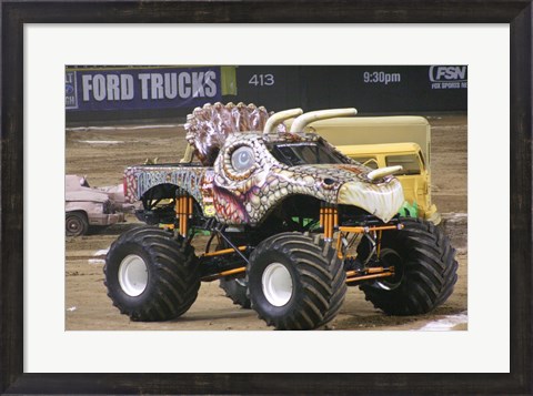Framed Jurassic Attack Monster Truck Print