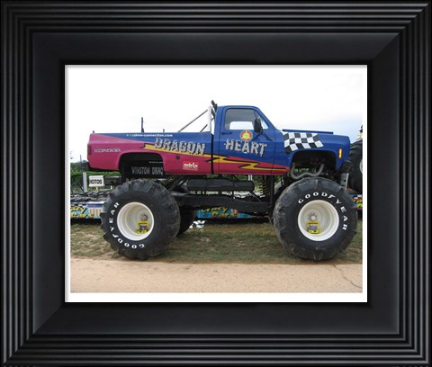 Framed Dragon Heart Monster Truck Print