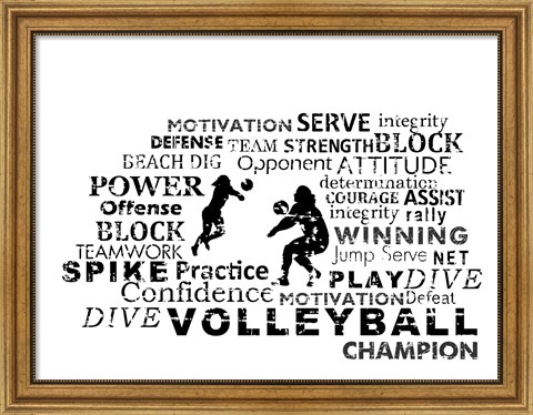 Framed Volleyball Text Print