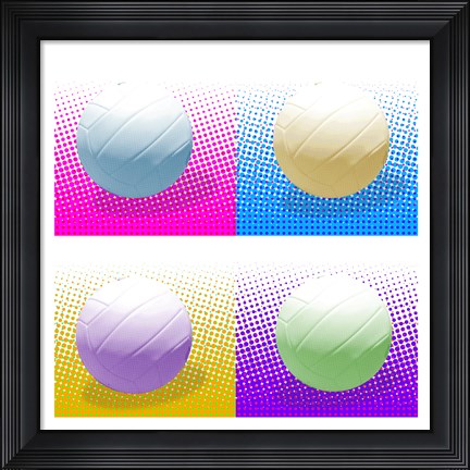 Framed Volleyball Pop Squares Print