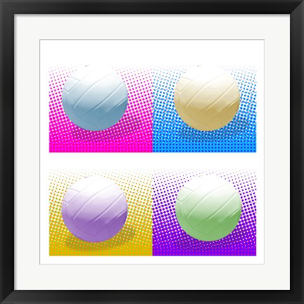 Framed Volleyball Pop Squares Print