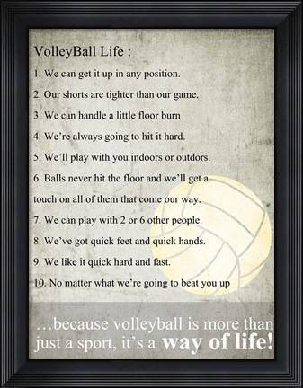 Framed Volleyball Life Print
