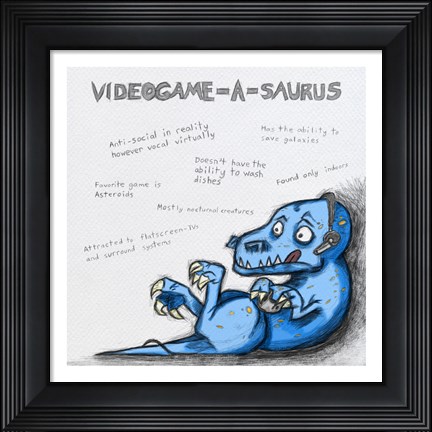 Framed Videogame A Saurus Print