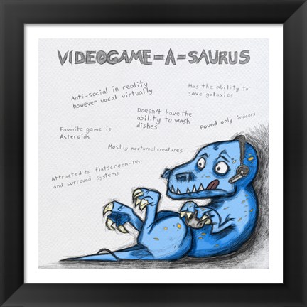 Framed Videogame A Saurus Print