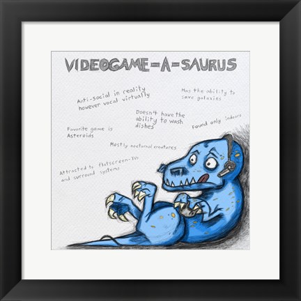 Framed Videogame A Saurus Print