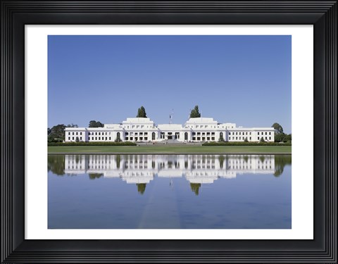 Framed Building on the waterfront, Parliament House, Canberra, Australia Print
