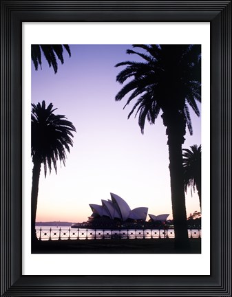 Framed Silhouette of a opera house at dusk, Sydney Opera House, Sydney, Australia Print