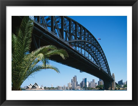 Framed Low angle view of a bridge, Sydney Harbor Bridge, Sydney, New South Wales, Australia Print
