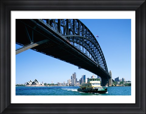 Framed Low angle view of a bridge, Sydney Harbor Bridge, Sydney, Australia Print