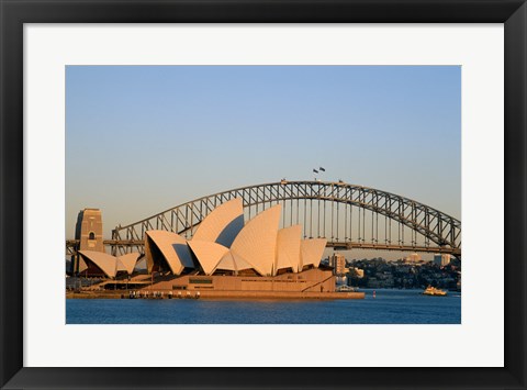 Framed Sydney Opera House in front of the Sydney Harbor Bridge, Sydney, Australia Print