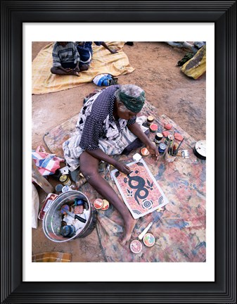 Framed Female artist painting, Alice Springs, Northern Territory, Australia Print