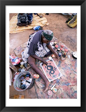 Framed Female artist painting, Alice Springs, Northern Territory, Australia Print