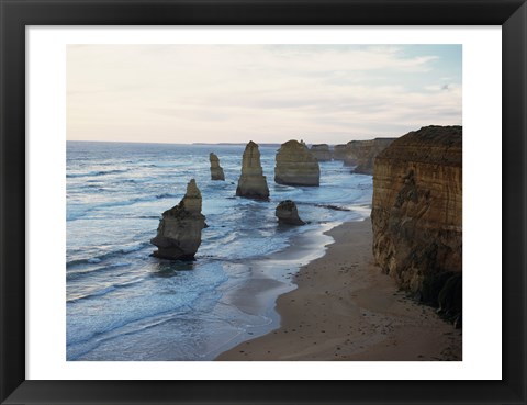 Framed Rock formations on the coast, Twelve Apostles, Port Campbell National Park, Victoria, Australia Print