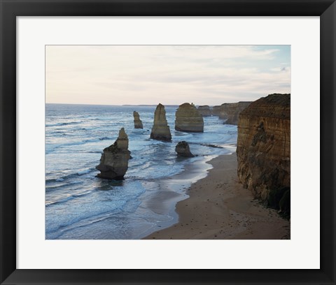 Framed Rock formations on the coast, Twelve Apostles, Port Campbell National Park, Victoria, Australia Print