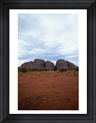 Framed Rock formations on a landscape, Olgas, Uluru-Kata Tjuta National Park, Northern Territory, Australia Vertical Print
