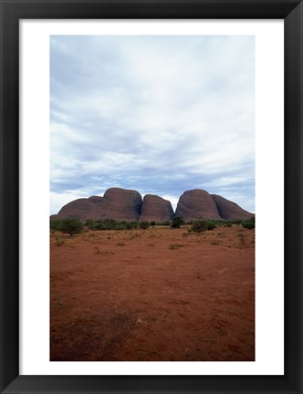 Framed Rock formations on a landscape, Olgas, Uluru-Kata Tjuta National Park, Northern Territory, Australia Vertical Print