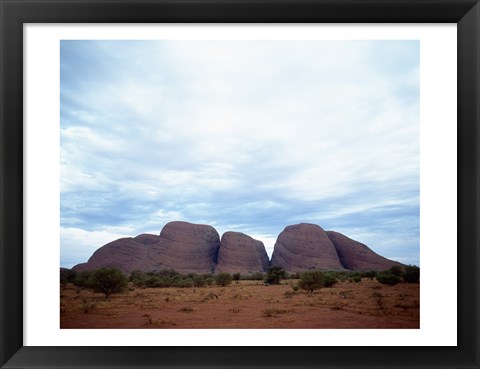 Framed Rock formations on a landscape, Olgas, Uluru-Kata Tjuta National Park, Northern Territory, Australia Print