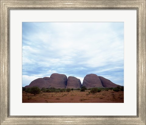 Framed Rock formations on a landscape, Olgas, Uluru-Kata Tjuta National Park, Northern Territory, Australia Print