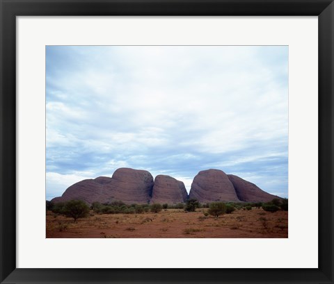 Framed Rock formations on a landscape, Olgas, Uluru-Kata Tjuta National Park, Northern Territory, Australia Print