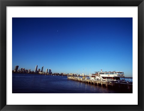 Framed Ferry docked in a harbor, Perth, Australia Print