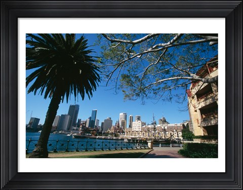 Framed Buildings on the waterfront, Sydney, New South Wales, Australia Print