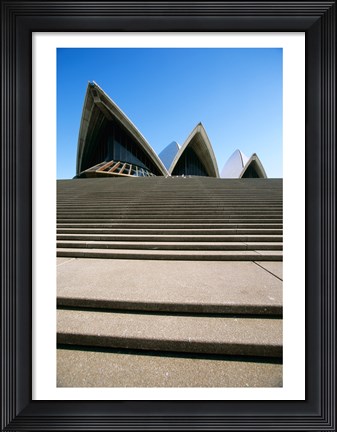Framed Low angle view of an opera house, Sydney Opera House, Sydney, New South Wales, Australia Print